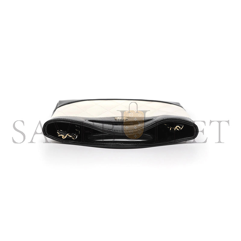 Ch*el master nano 31 white black shiny lambskin gold hardware (20*17*4cm)